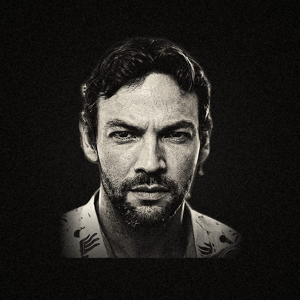 Erik Cason, black and white portrait